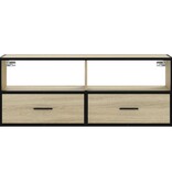 VidaXL Tv-meubel 100x31x39,5cm bewerkt hout metaal sonoma eikenkleurig