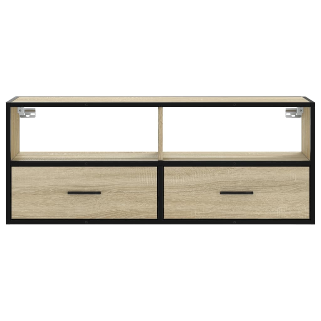 VidaXL Tv-meubel 100x31x39,5cm bewerkt hout metaal sonoma eikenkleurig