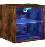 VidaXL Tv-wandmeubel met LED-verlichting 30x28,5x30 cm gerookt eiken