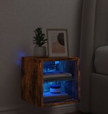 VidaXL Tv-wandmeubel met LED-verlichting 30x28,5x30 cm gerookt eiken