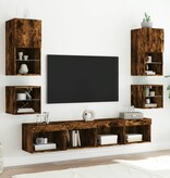 VidaXL Tv-wandmeubel met LED-verlichting 30x28,5x30 cm gerookt eiken