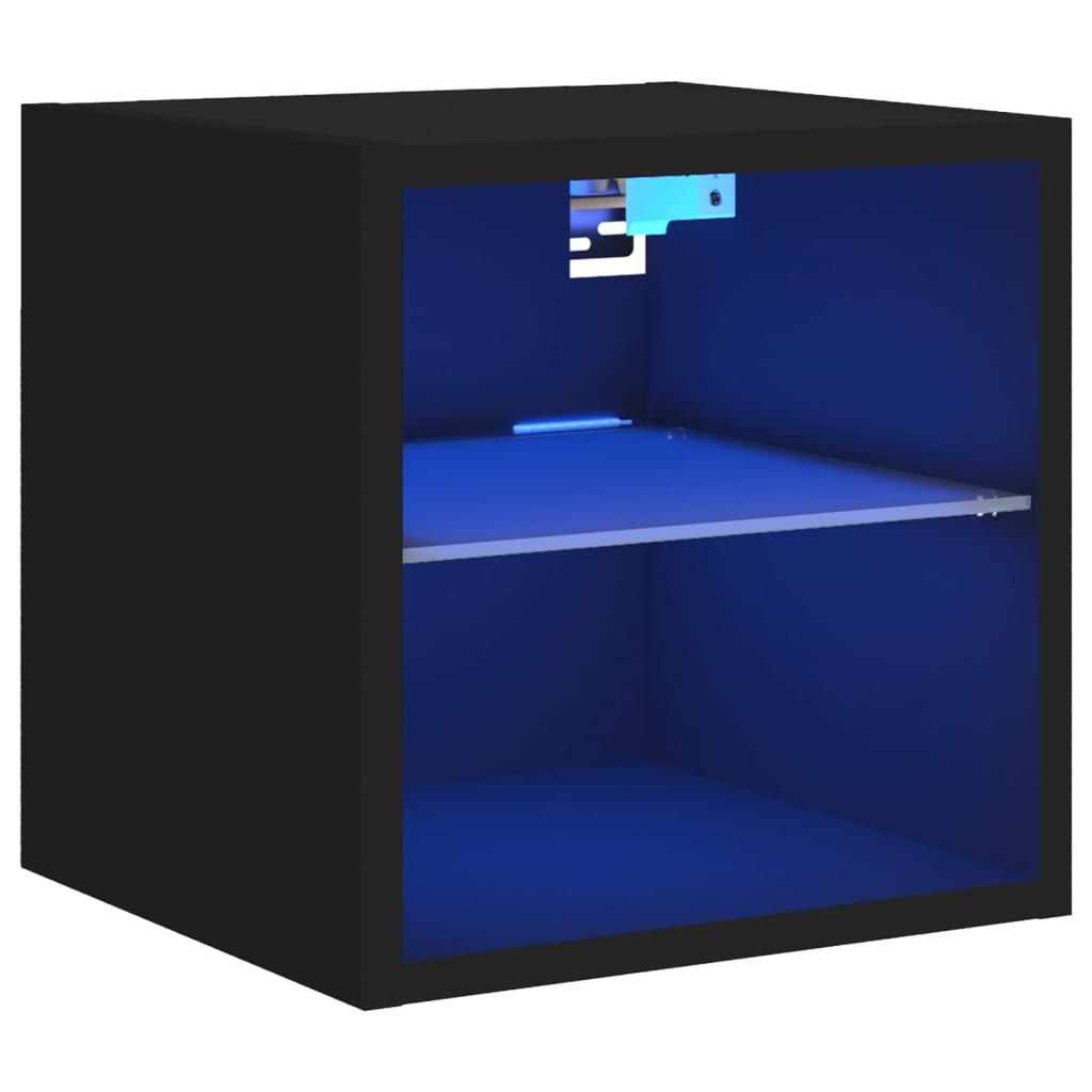 VidaXL Tv-wandmeubel met LED-verlichting 30x28,5x30 cm zwart
