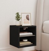 VidaXL Tv-wandmeubel met LED-verlichting 30x28,5x30 cm zwart