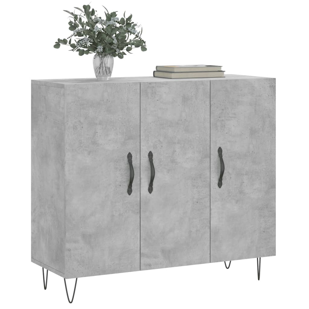 VidaXL Dressoir 90x34x80 cm bewerkt hout betongrijs
