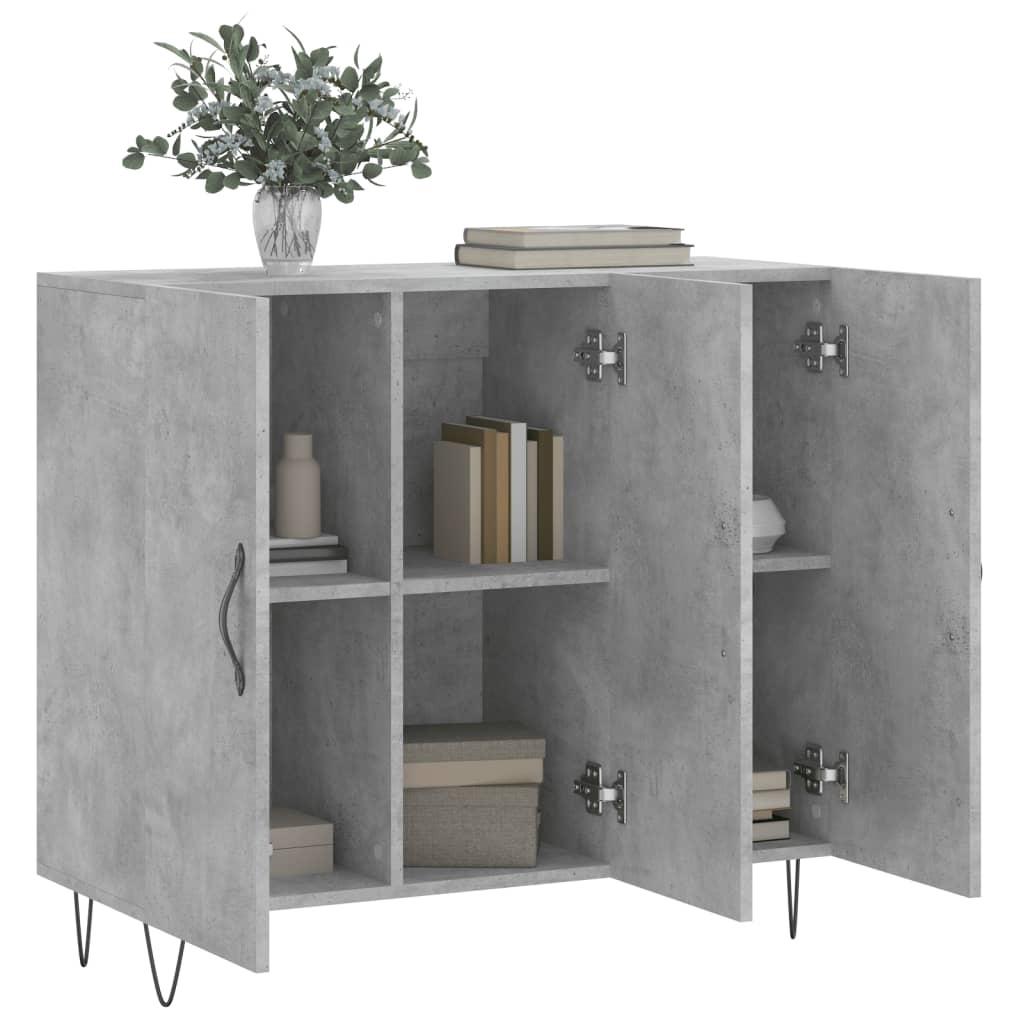 VidaXL Dressoir 90x34x80 cm bewerkt hout betongrijs