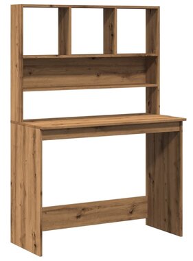 VidaXL Bureau met schappen 102x45x148 cm bewerkt hout artisanaal eiken