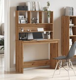 VidaXL Bureau met schappen 102x45x148 cm bewerkt hout artisanaal eiken