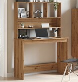 VidaXL Bureau met schappen 102x45x148 cm bewerkt hout artisanaal eiken