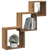 VidaXL Wandplanken kubus 68x15x68cm bewerkt hout artisanaal eikenkleur