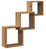 VidaXL Wandplanken kubus 68x15x68cm bewerkt hout artisanaal eikenkleur
