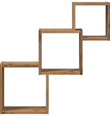 VidaXL Wandplanken kubus 68x15x68cm bewerkt hout artisanaal eikenkleur