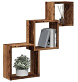 VidaXL Wandplanken kubus 68x15x68 cm bewerkt hout oud houtkleurig