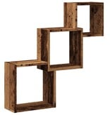 VidaXL Wandplanken kubus 68x15x68 cm bewerkt hout oud houtkleurig