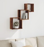 VidaXL Wandplanken kubus 68x15x68 cm bewerkt hout oud houtkleurig