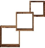VidaXL Wandplanken kubus 68x15x68 cm bewerkt hout oud houtkleurig