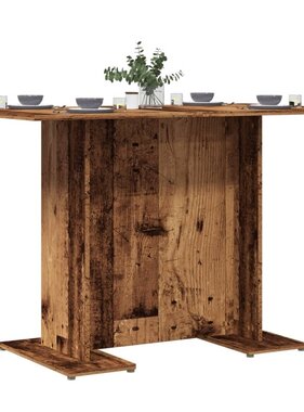 VidaXL Eettafel 110x60x75 cm bewerkt hout oud houtkleurig