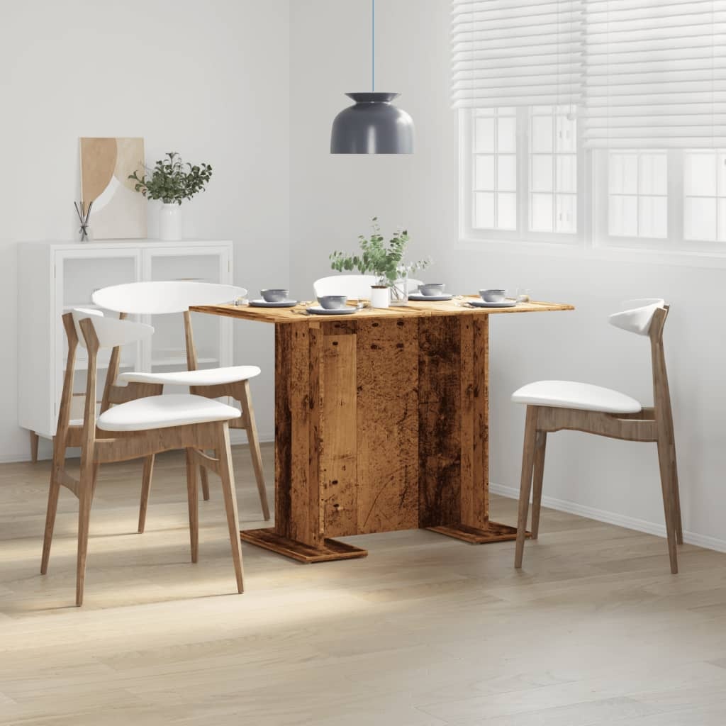 VidaXL Eettafel 110x60x75 cm bewerkt hout oud houtkleurig
