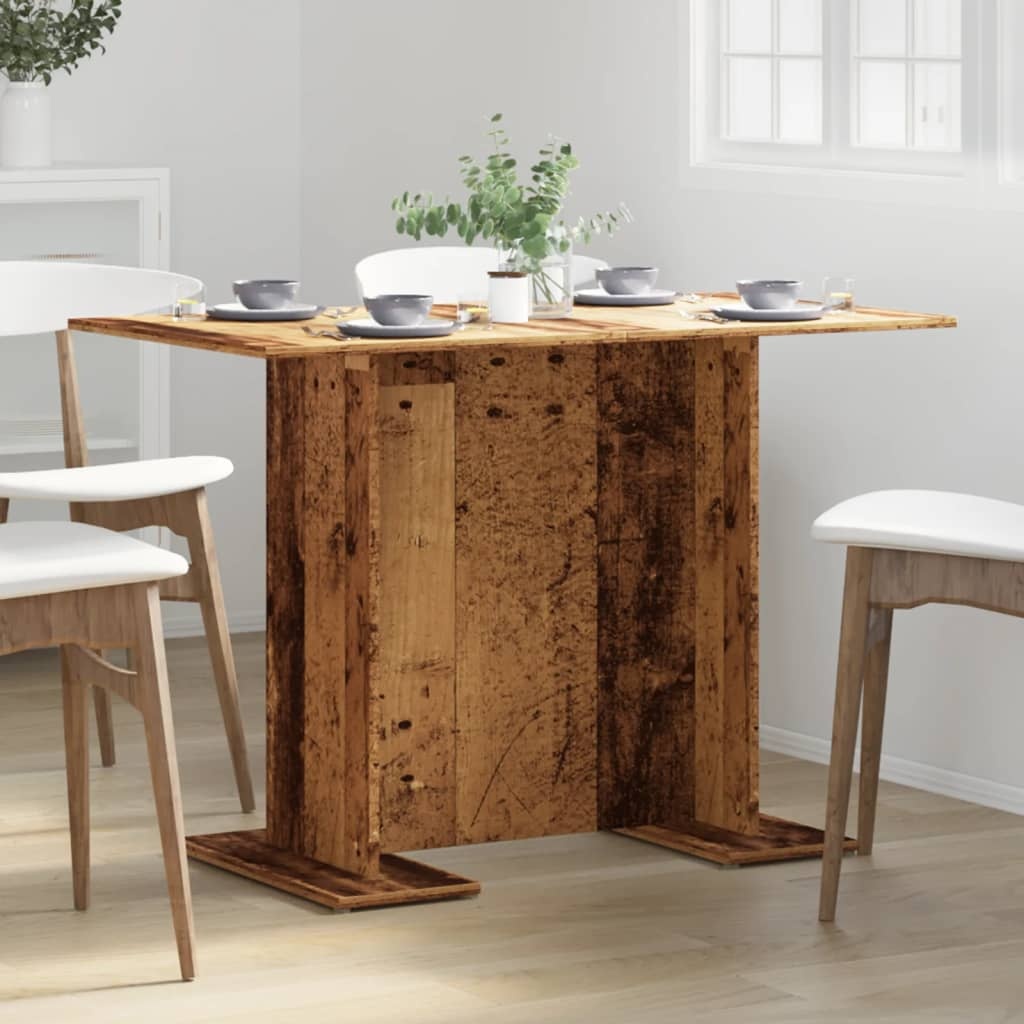 VidaXL Eettafel 110x60x75 cm bewerkt hout oud houtkleurig