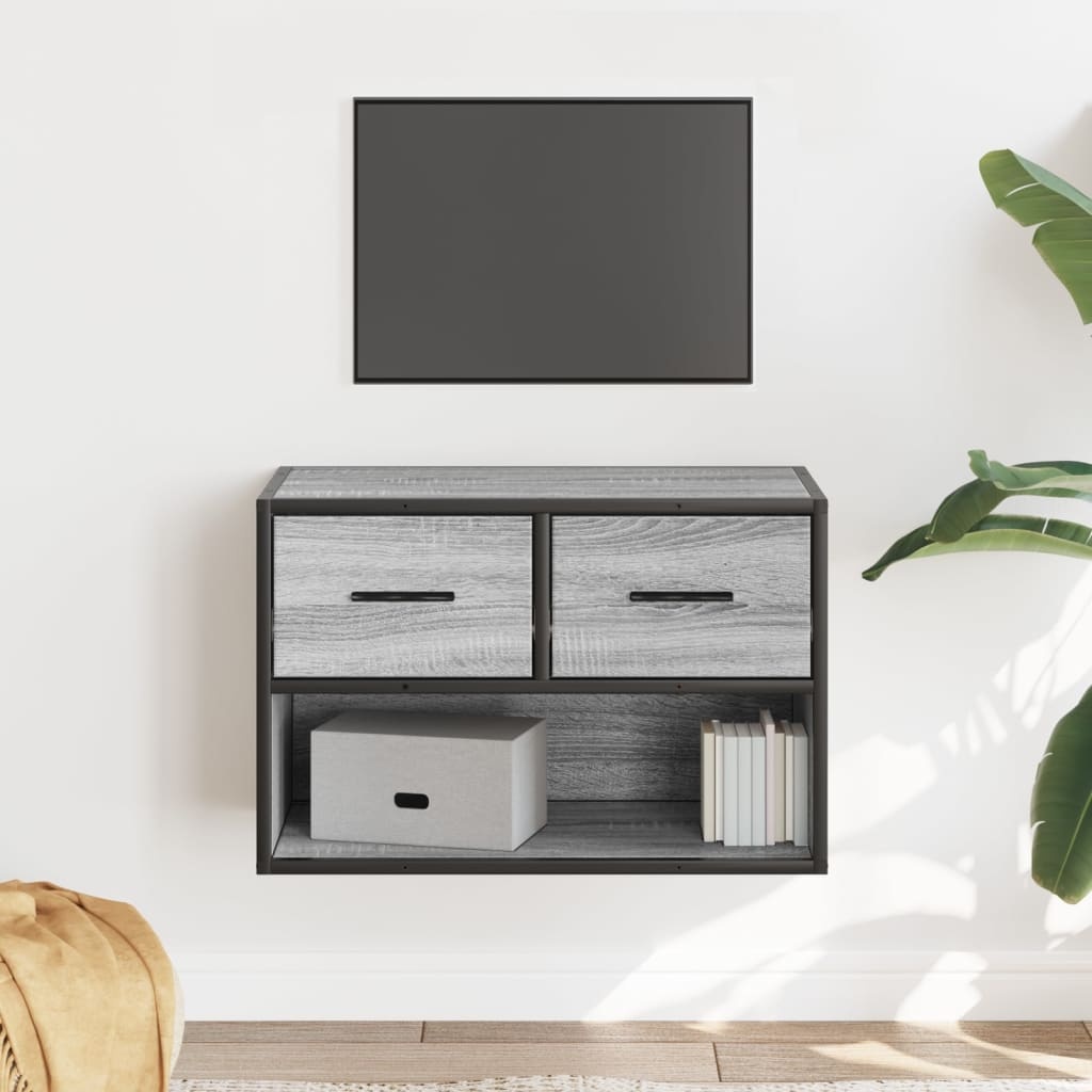 VidaXL Tv-meubel 60x31x39,5 cm bewerkt hout metaal grijs sonoma eiken