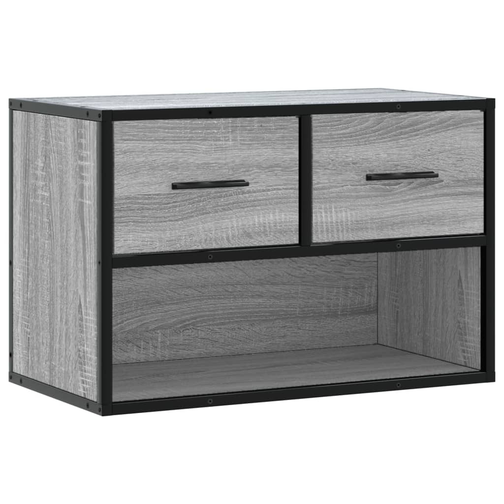 VidaXL Tv-meubel 60x31x39,5 cm bewerkt hout metaal grijs sonoma eiken