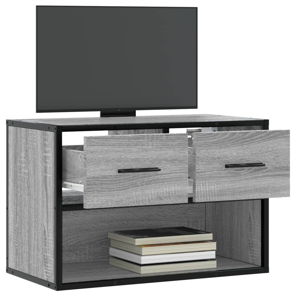 VidaXL Tv-meubel 60x31x39,5 cm bewerkt hout metaal grijs sonoma eiken