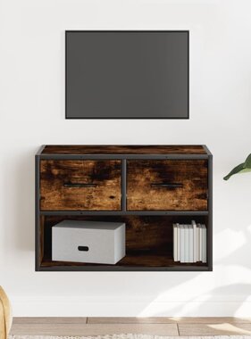 VidaXL Tv-meubel 60x31x39,5 cm bewerkt hout metaal gerookt eikenkleur
