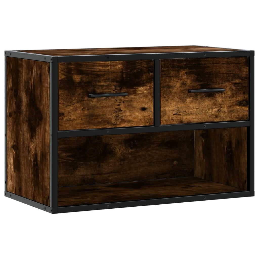 VidaXL Tv-meubel 60x31x39,5 cm bewerkt hout metaal gerookt eikenkleur