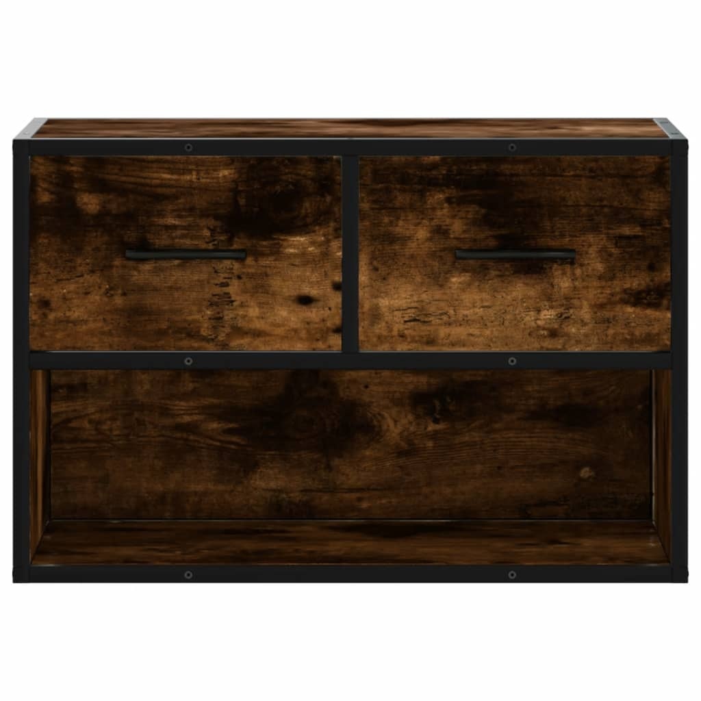 VidaXL Tv-meubel 60x31x39,5 cm bewerkt hout metaal gerookt eikenkleur