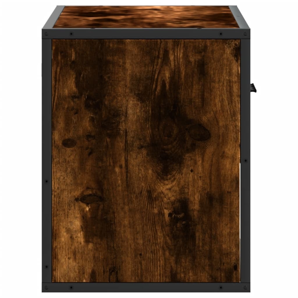 VidaXL Tv-meubel 60x31x39,5 cm bewerkt hout metaal gerookt eikenkleur