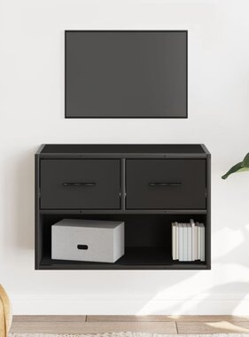 VidaXL Tv-meubel 60x31x39,5 cm bewerkt hout en metaal zwart