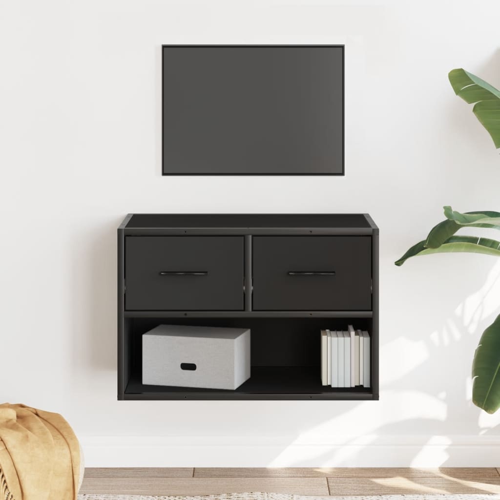 VidaXL Tv-meubel 60x31x39,5 cm bewerkt hout en metaal zwart