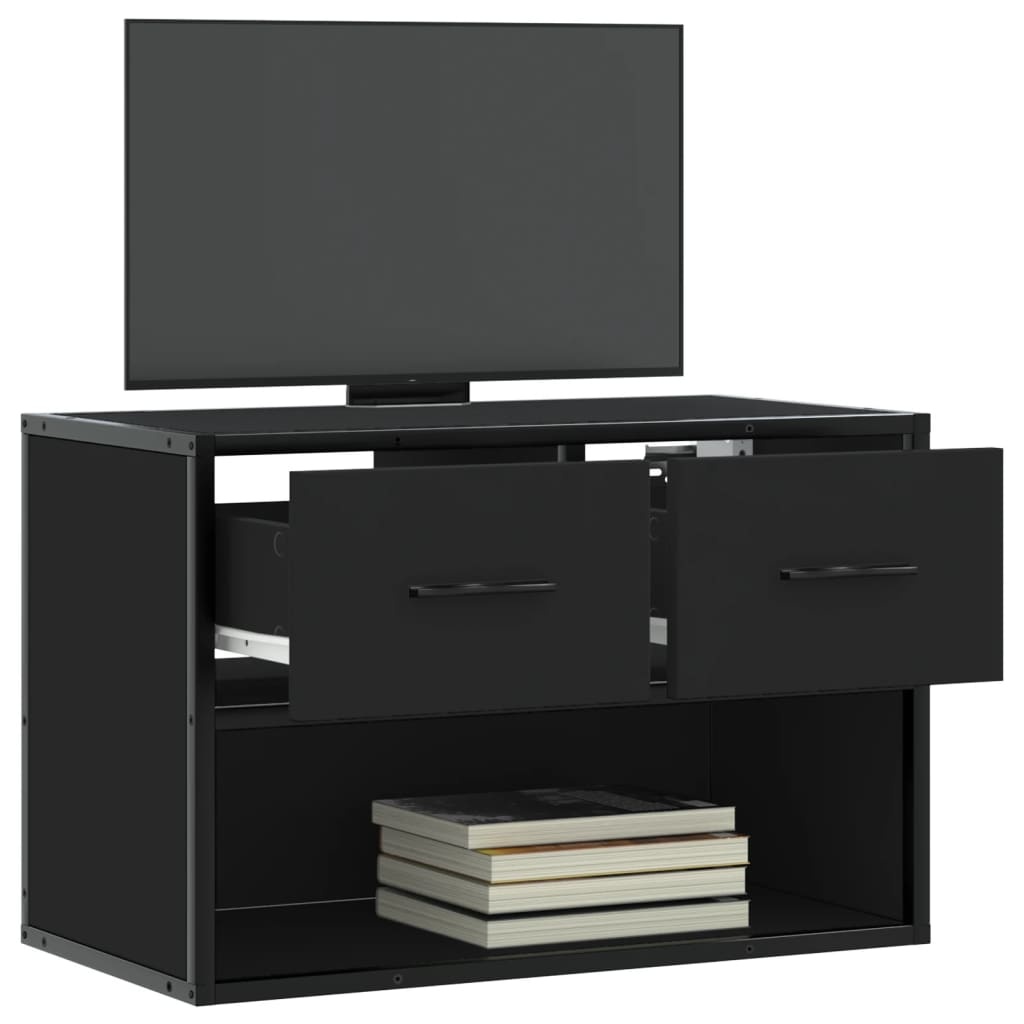 VidaXL Tv-meubel 60x31x39,5 cm bewerkt hout en metaal zwart