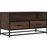 VidaXL Tv-meubel 80x34,5x40 cm bewerkt hout metaal bruin eikenkleur