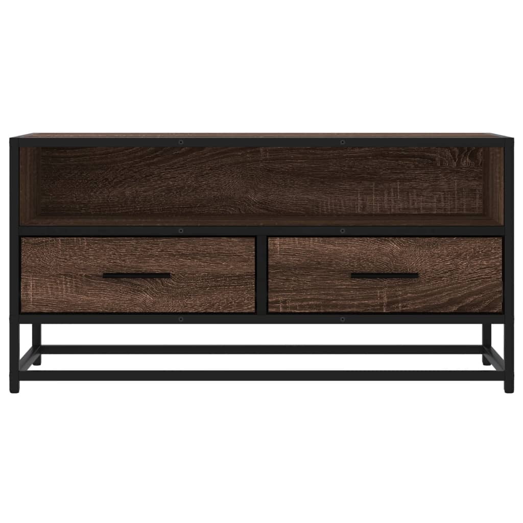 VidaXL Tv-meubel 80x34,5x40 cm bewerkt hout metaal bruin eikenkleur