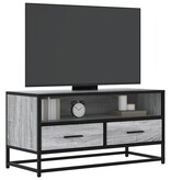VidaXL Tv-meubel 80x34,5x40 cm bewerkt hout metaal grijs sonoma eiken