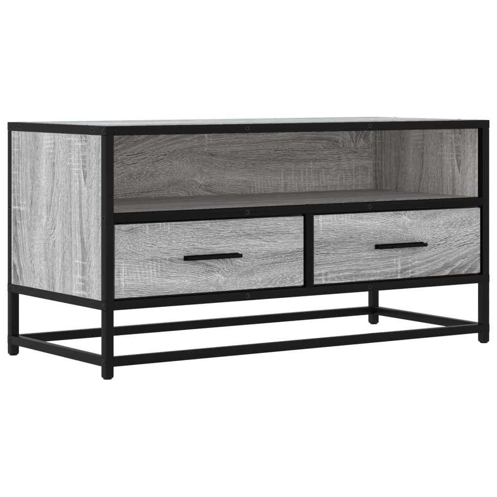 VidaXL Tv-meubel 80x34,5x40 cm bewerkt hout metaal grijs sonoma eiken