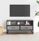 VidaXL Tv-meubel 80x34,5x40 cm bewerkt hout metaal grijs sonoma eiken