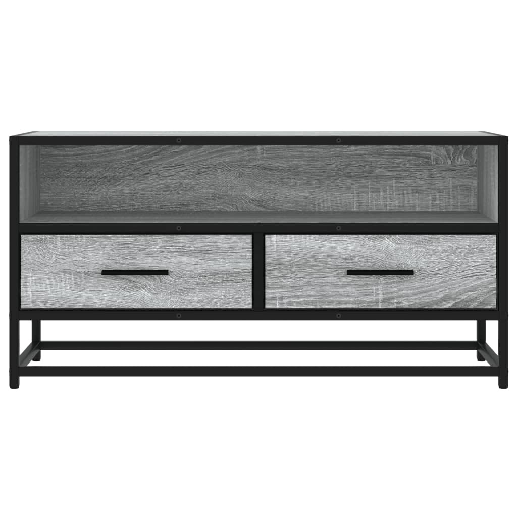 VidaXL Tv-meubel 80x34,5x40 cm bewerkt hout metaal grijs sonoma eiken