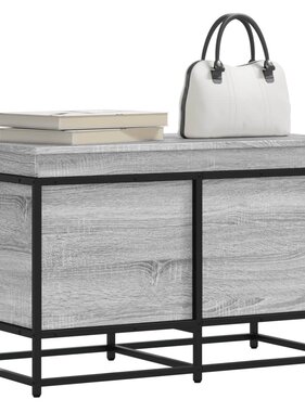 VidaXL Opbergbox met deksel 80x40x51,5 cm bewerkt hout grijs sonoma