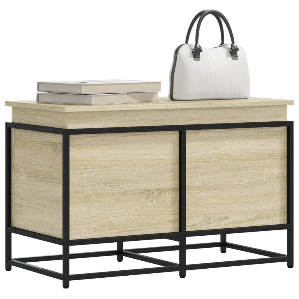 VidaXL Opbergbox met deksel 80x40x51,5 cm bewerkt hout sonoma eiken