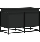 VidaXL Opbergbox met deksel 80x40x51,5 cm bewerkt hout zwart