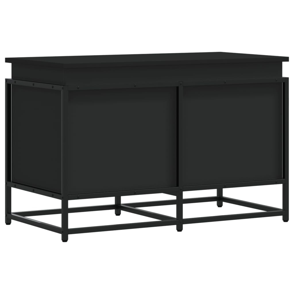 VidaXL Opbergbox met deksel 80x40x51,5 cm bewerkt hout zwart