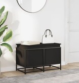 VidaXL Opbergbox met deksel 80x40x51,5 cm bewerkt hout zwart
