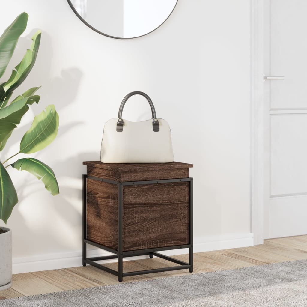 VidaXL Opbergbox met deksel 40x40x51,5 cm bewerkt hout bruin eiken