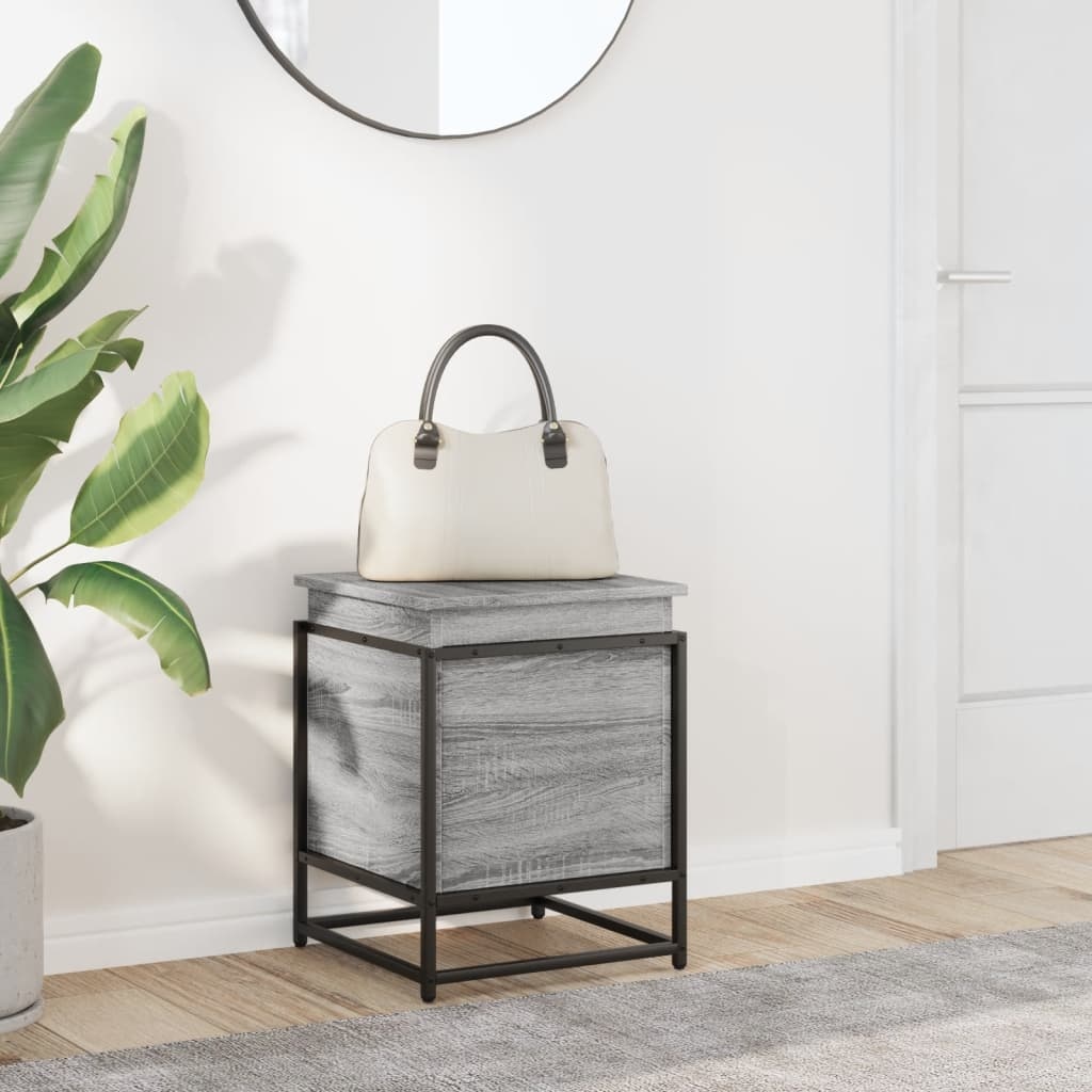 VidaXL Opbergbox met deksel 40x40x51,5 cm bewerkt hout grijs sonoma