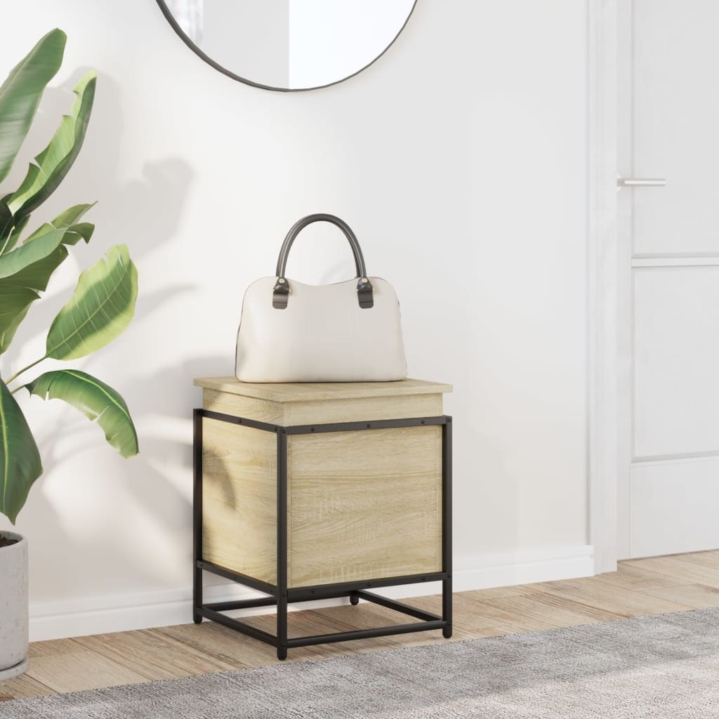 VidaXL Opbergbox met deksel 40x40x51,5 cm bewerkt hout sonoma eiken