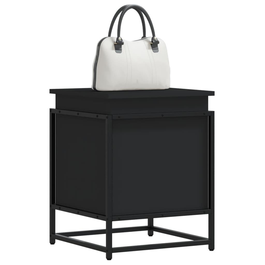 VidaXL Opbergbox met deksel 40x40x51,5 cm bewerkt hout zwart