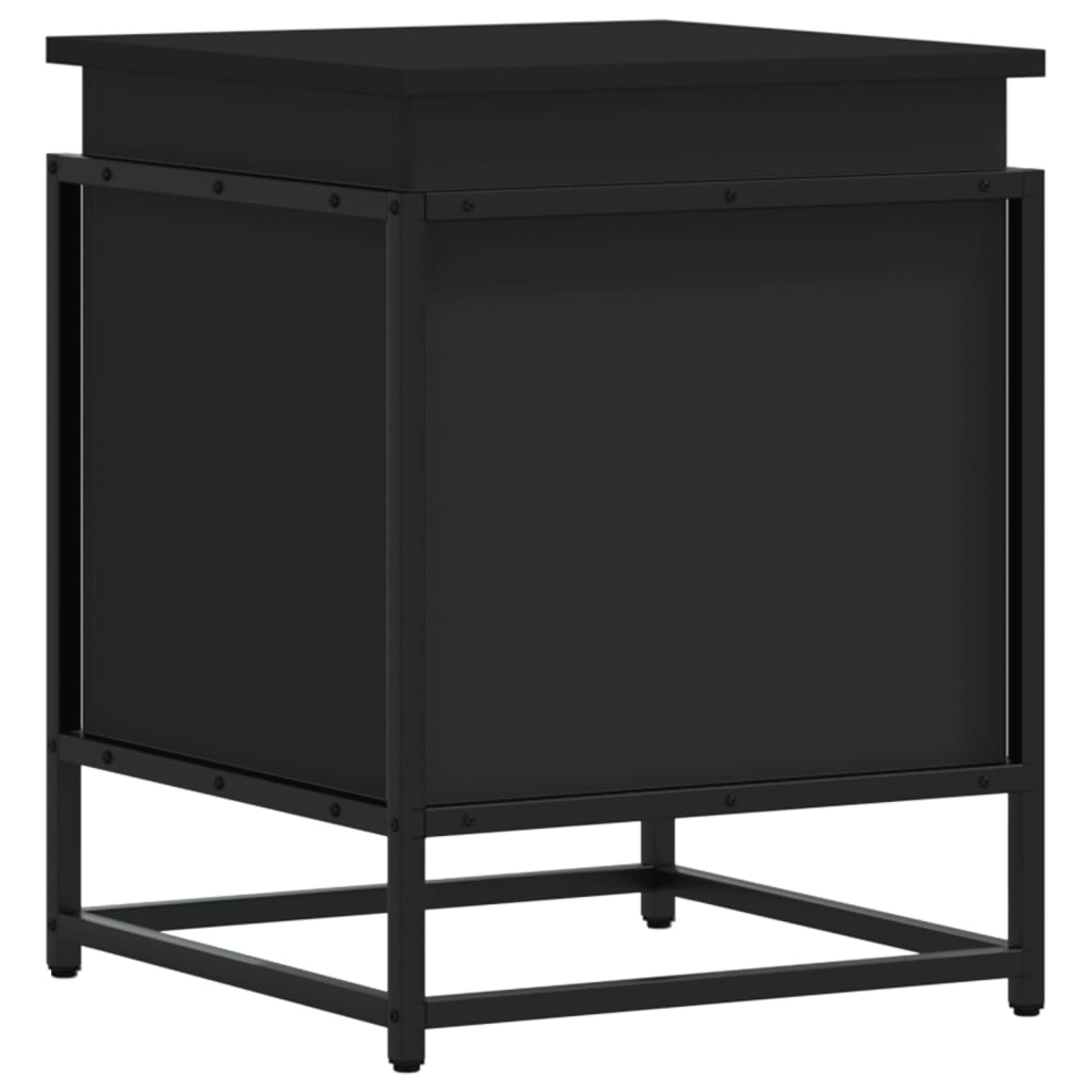 VidaXL Opbergbox met deksel 40x40x51,5 cm bewerkt hout zwart