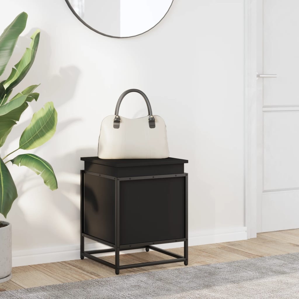 VidaXL Opbergbox met deksel 40x40x51,5 cm bewerkt hout zwart