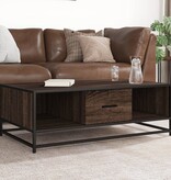 VidaXL Salontafel 100x57x35 cm bewerkt hout en metaal bruin eikenkleur